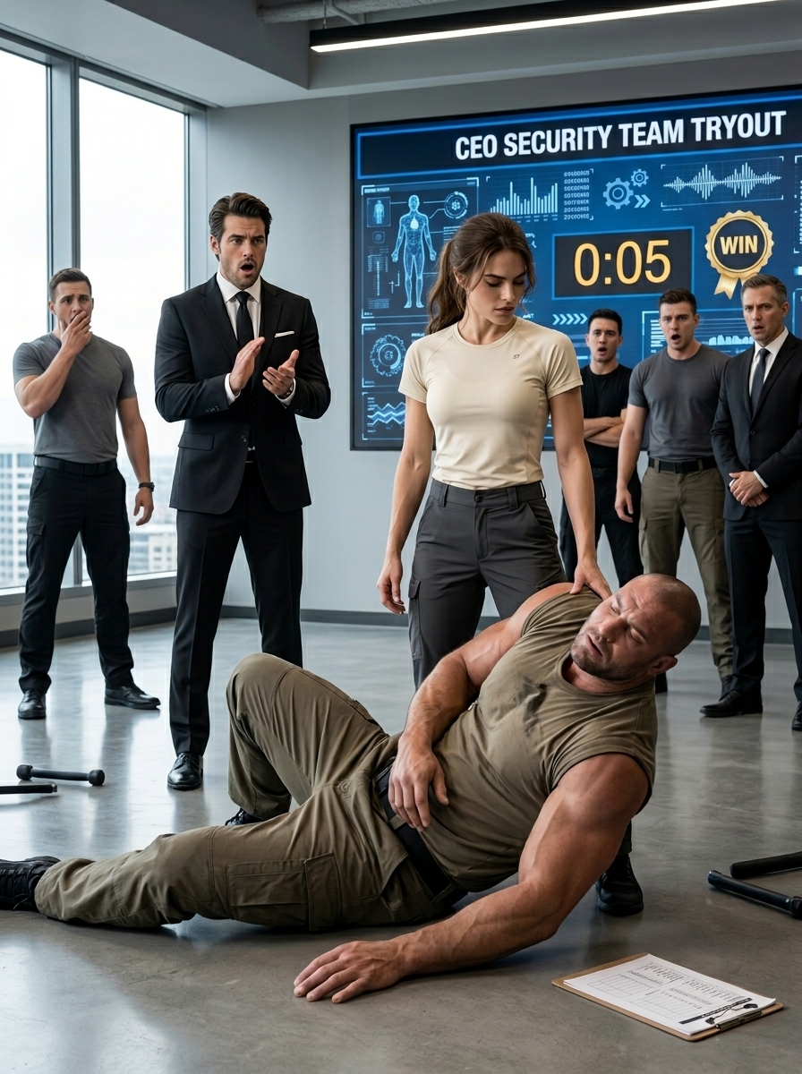 They Laughed at the Single Mom Who Showed Up for a Billionaire CEO’s Bodyguard Tryout—Then She Dropped His Strongest Man in Five Seconds