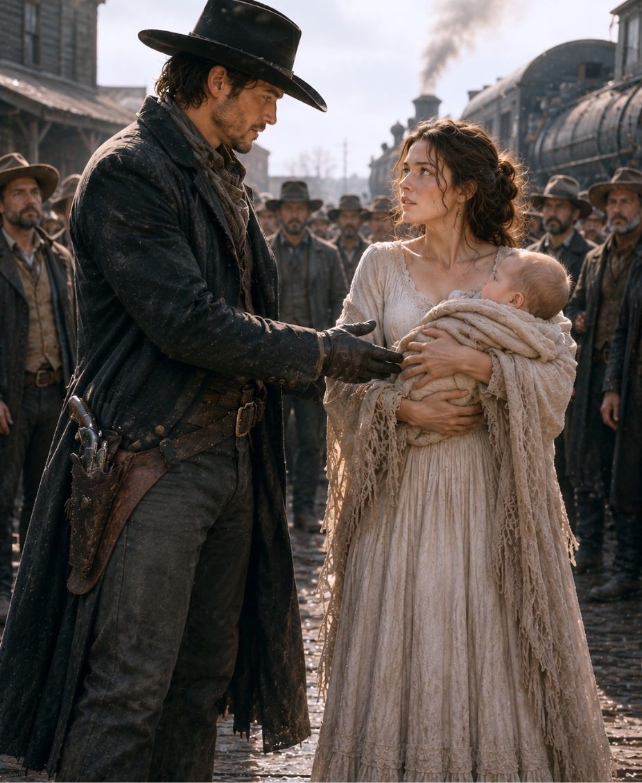 Left Alone in a Strange Town With a Baby on the Way, She Came to Marry a Man She Had Never Met—Then a Cowboy Said, “Let Me Hold Both of You.”