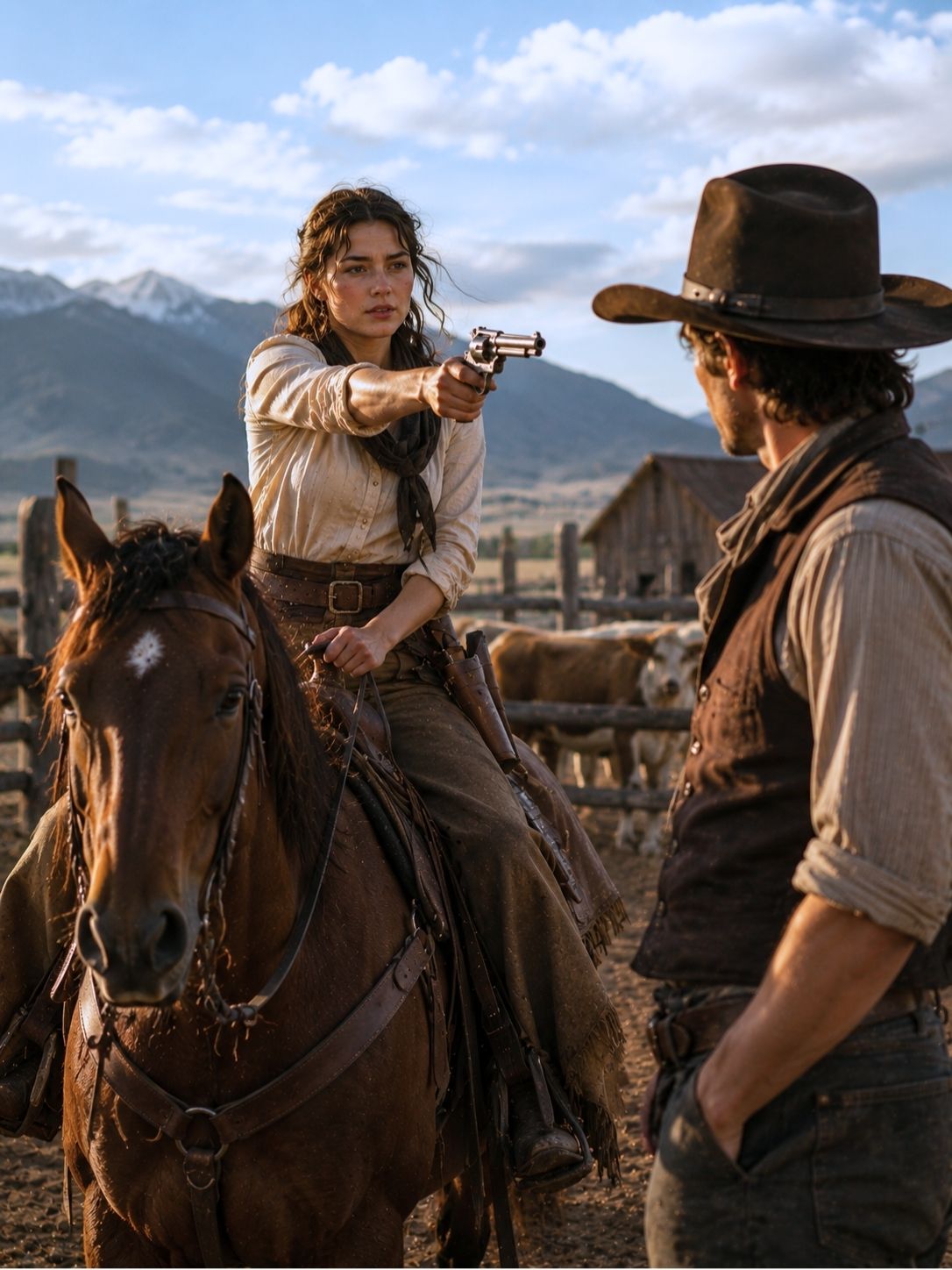 She rode across his forbidden ranch at gunpoint to save her dying cattle — the cowboy she challenged became the love she never expected