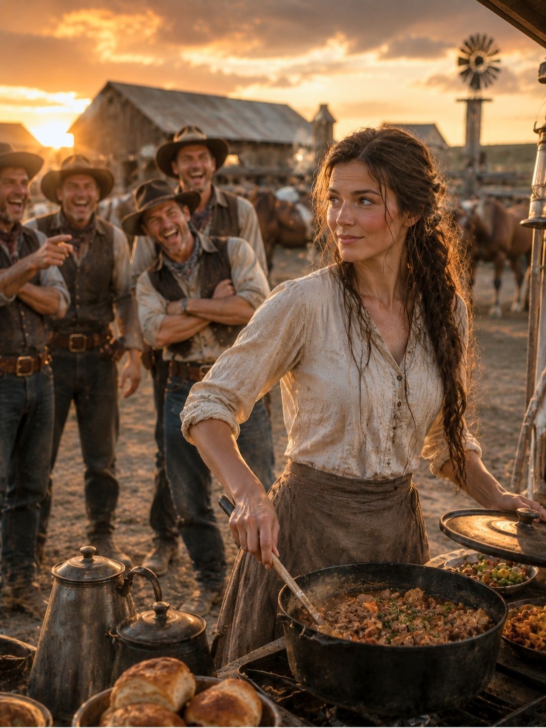 The ranch hands mocked her cooking until her food wagon became Blackstone ranch’s lifeline