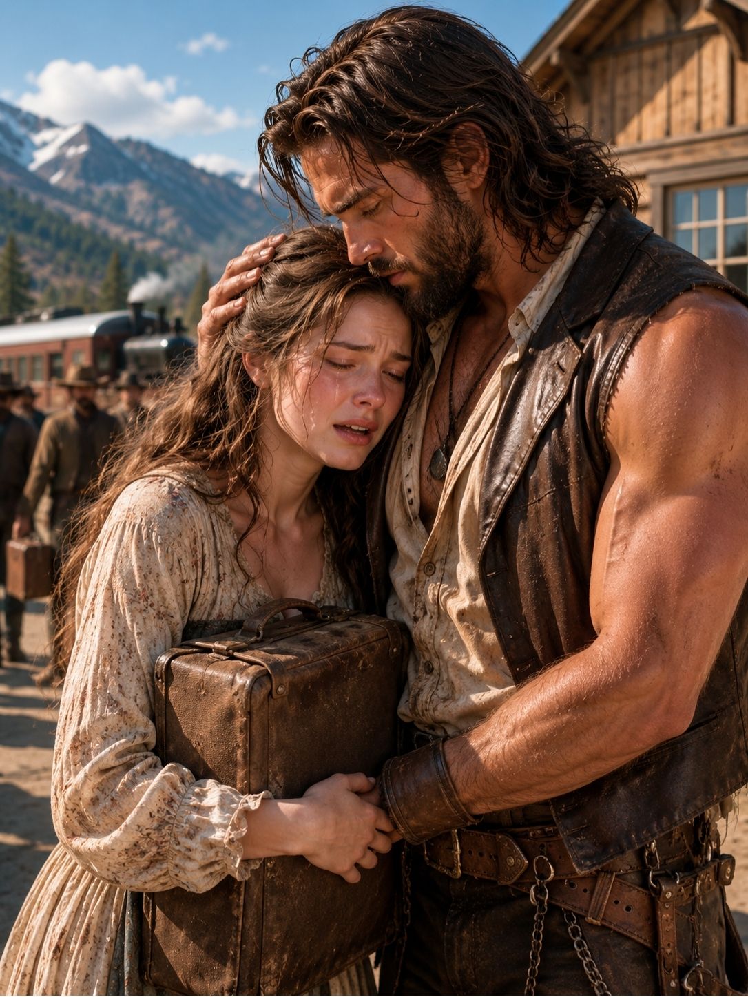 Mail-order bride arrives crying — ‘you’re safe here’ the mountain man said… she finally broke down