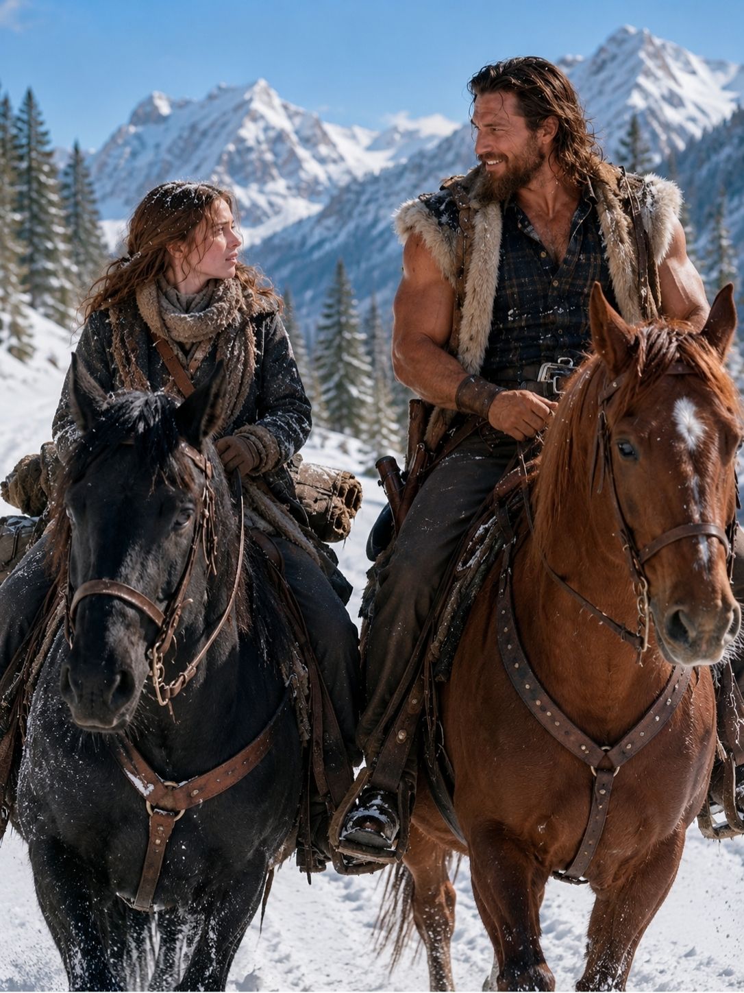 She tried to leave town alone — but the mountain man rode beside her and said, “never alone again”