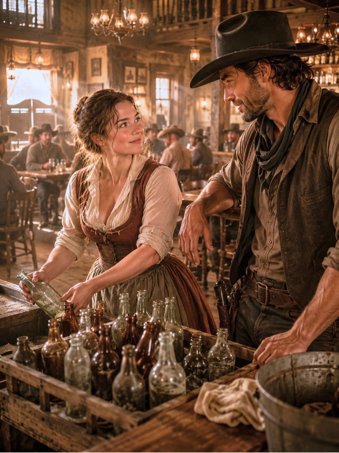He wanted her to wash 42 empty bottles — she turned his rough saloon into the finest supper house in