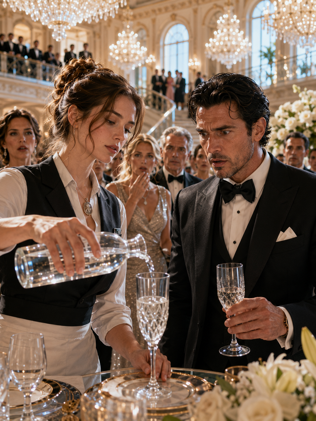 They Ignored the Poor Waitress Pouring Wine—Until the Mafia Boss Saw the Secret She Could No Longer Hide