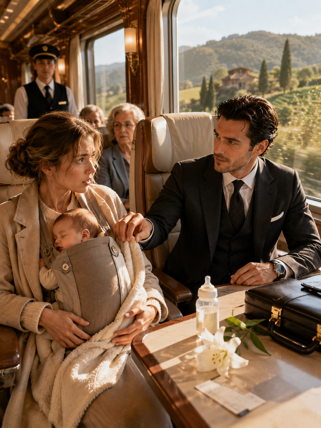 I Fell Asleep on a Late-Night Train With My Baby Strapped to My Chest—When I Woke Up, a Mafia Boss Was Holding Her and Said, “You’re Coming With Me.”
