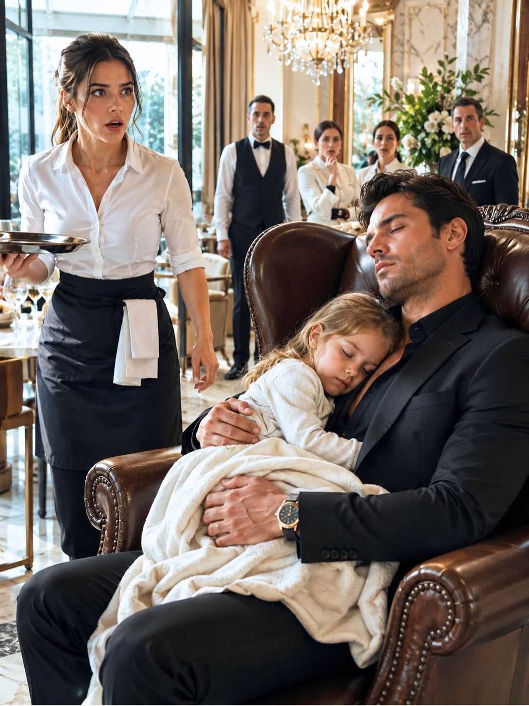 A Waitress Brought Her Little Girl to Work, Expecting to Be Fired—Instead, She Found Chicago’s Most Feared Mafia Boss Fast Asleep, Cradling Her Daughter in His Arms