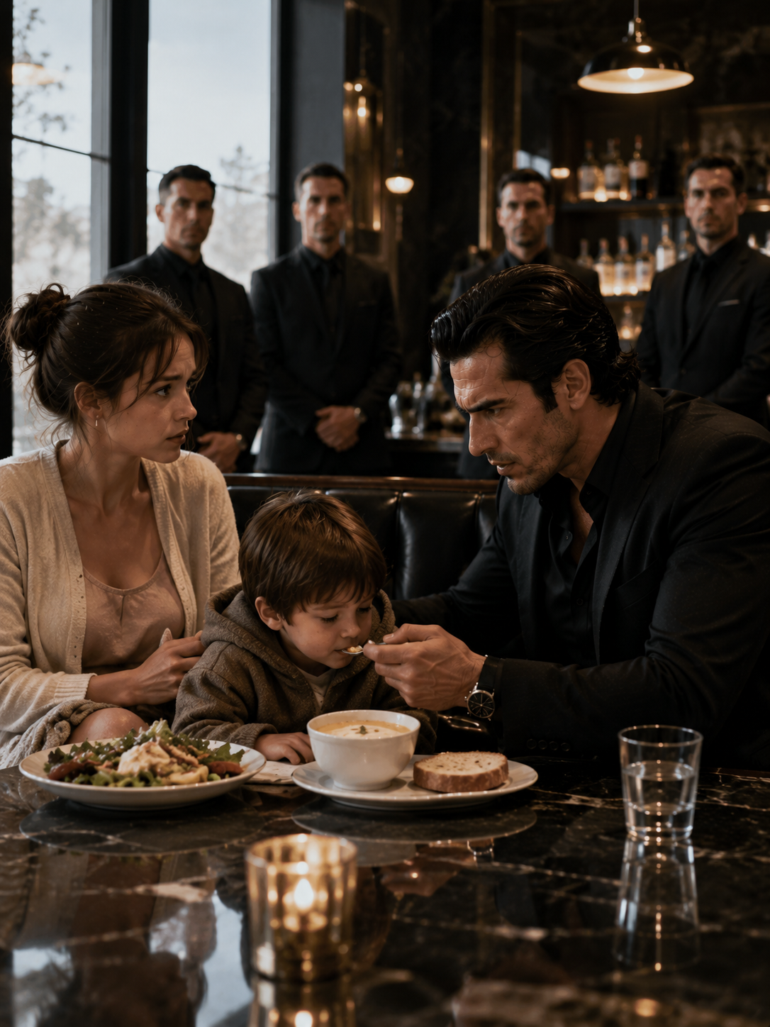 A Single Mother Asked, “Can We Sit Here?”—The Mafia Boss Fed Her Frozen Son and Refused to Let Them Leave