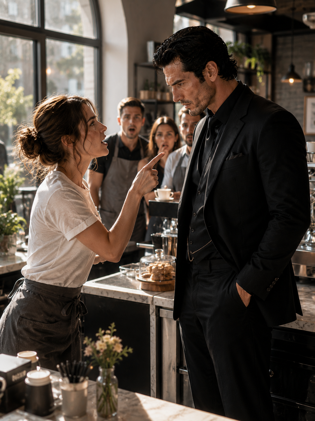 She Scolded the Mafia Boss for Cutting in Line—An Hour Later, He Owned the Café and Changed Her Life