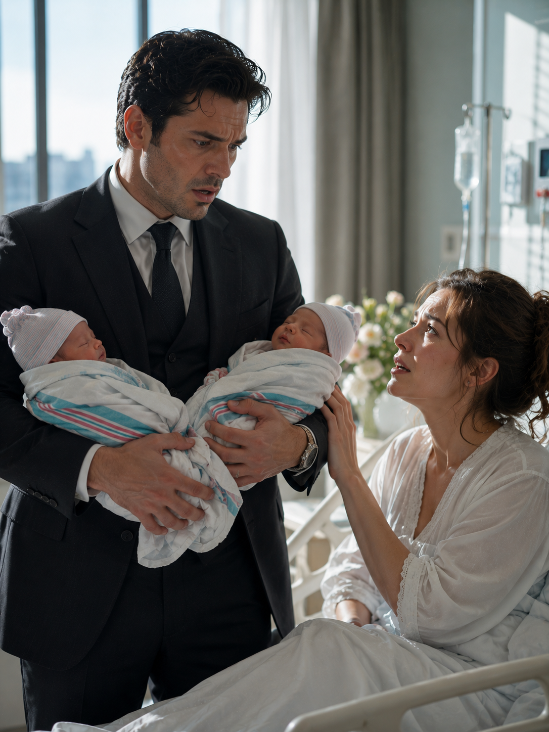 The Billionaire Stormed Into the Hospital to Confront His Ex-Wife—Then She Handed Him Two Newborns and Changed His Life Forever