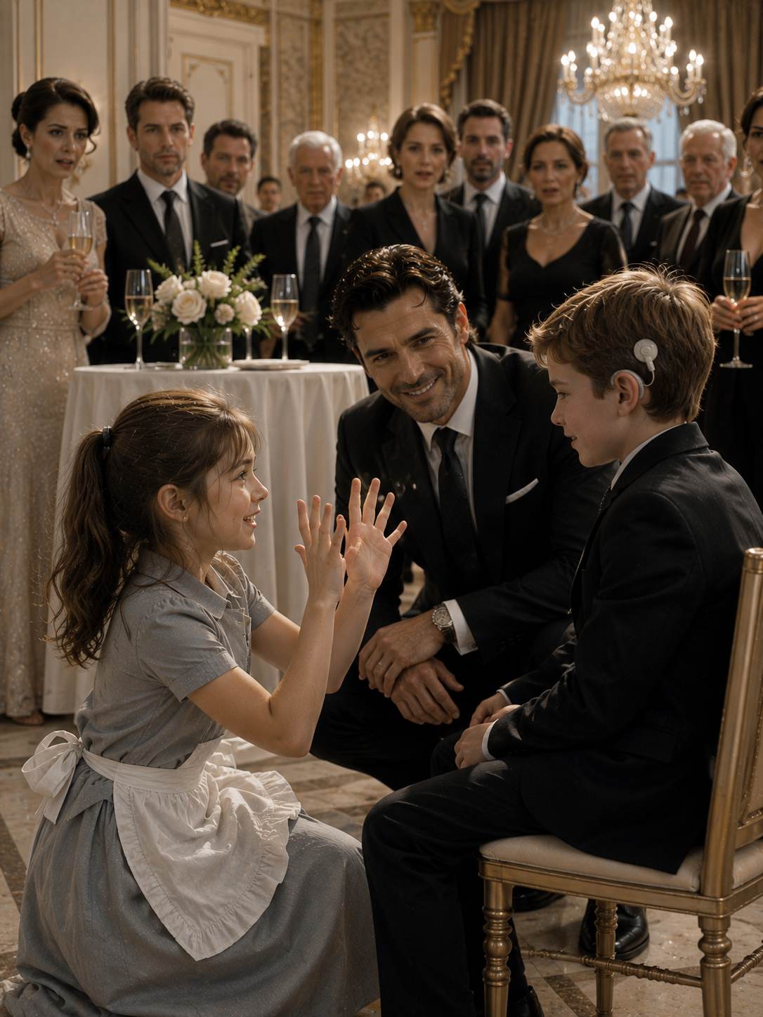 The CEO Forgot His Deaf Son in a Room Full of Millionaires—Until a Maid’s Daughter Made Him Smile Again