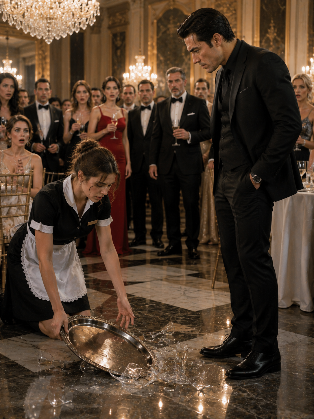 She Dropped the Silver Tray—Then the Mafia Boss Silenced the Entire Room With One Look