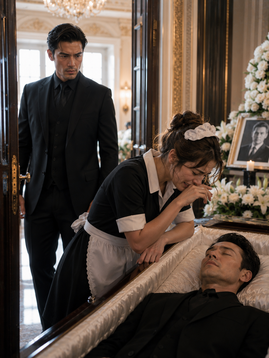 The Mafia Boss Attended His Own Funeral—Then Found a Maid Crying Beside His Coffin