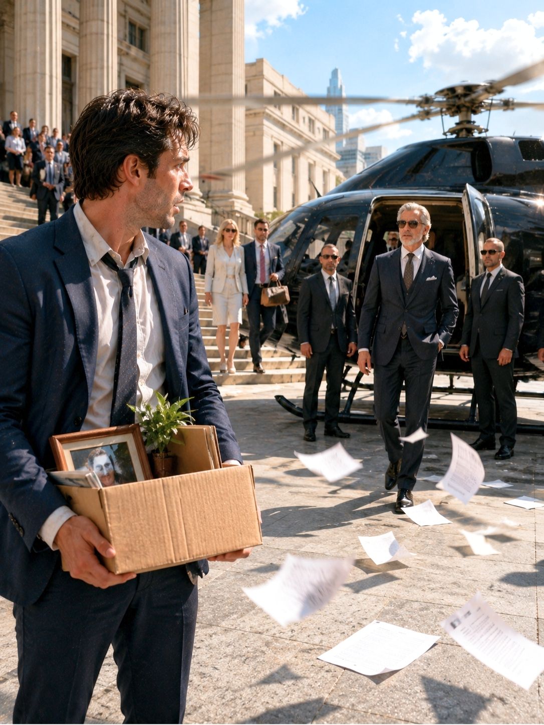 He Walked Out of Divorce Court With Nothing—Then a Billionaire’s Helicopter Landed in Front of Him