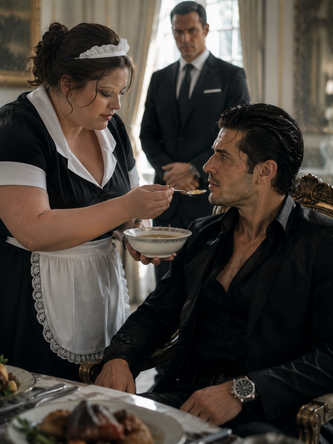 The Mafia Boss Trusted No One’s Food—Until a Plus-Size Maid Took One Bite and Uncovered the Man Secretly Starving Him