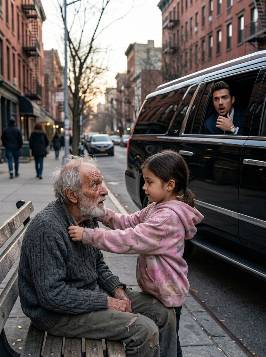 The Little Girl Gave Her Only Jacket to a Freezing Old Man—Then the Mafia Boss Watching From a Black SUV Froze in Shock