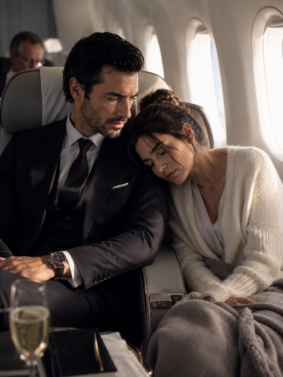 The Shy Single Mom Pretended to Sleep on a Stranger’s Shoulder During a Flight—Then Learned the Quiet Millionaire Beside Her Had Been Waiting for Someone Like Her