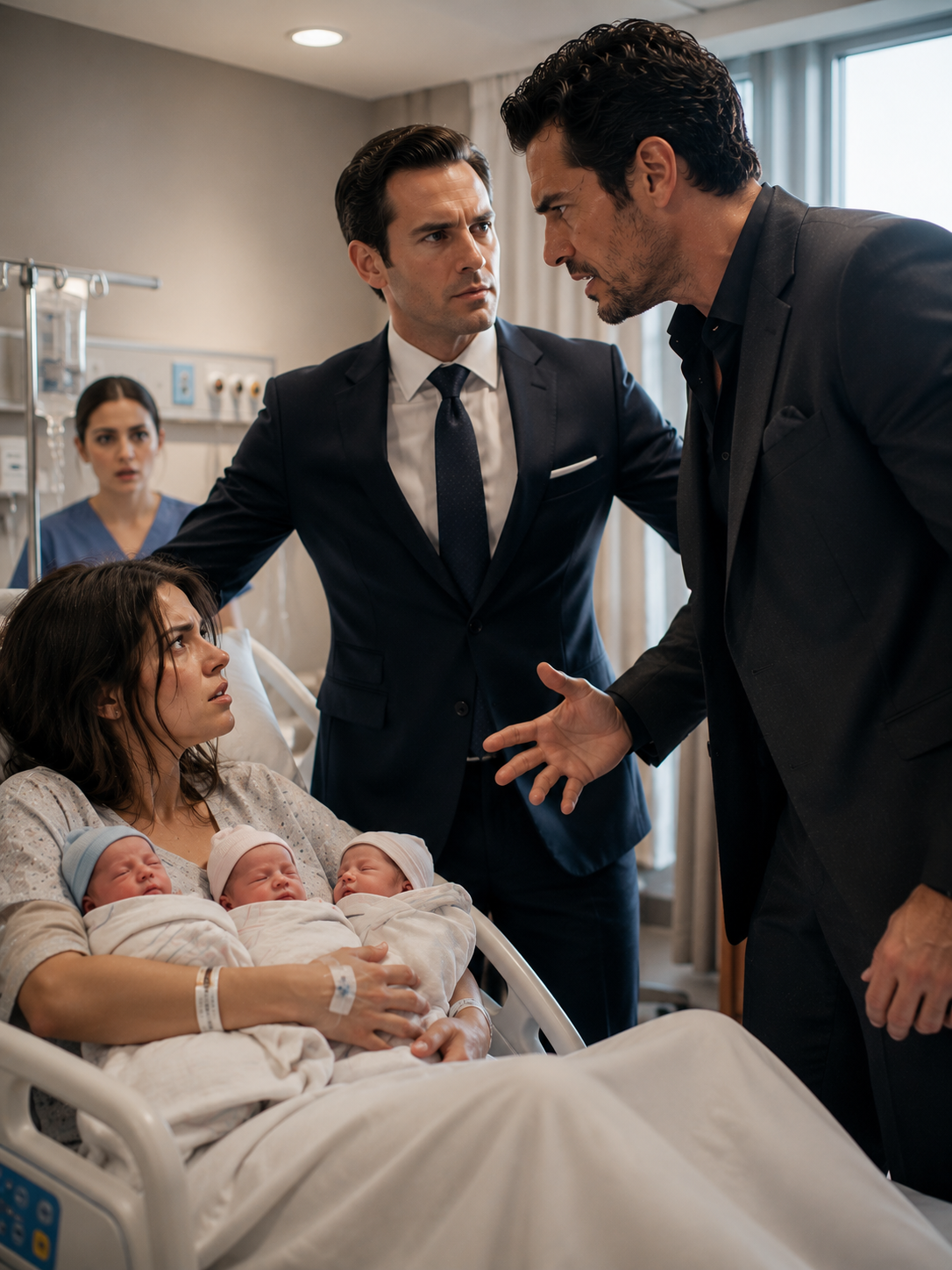 He Burst Into Her Delivery Room Ready to Destroy Her—Then Found Three Newborns and a Billionaire Guarding Them