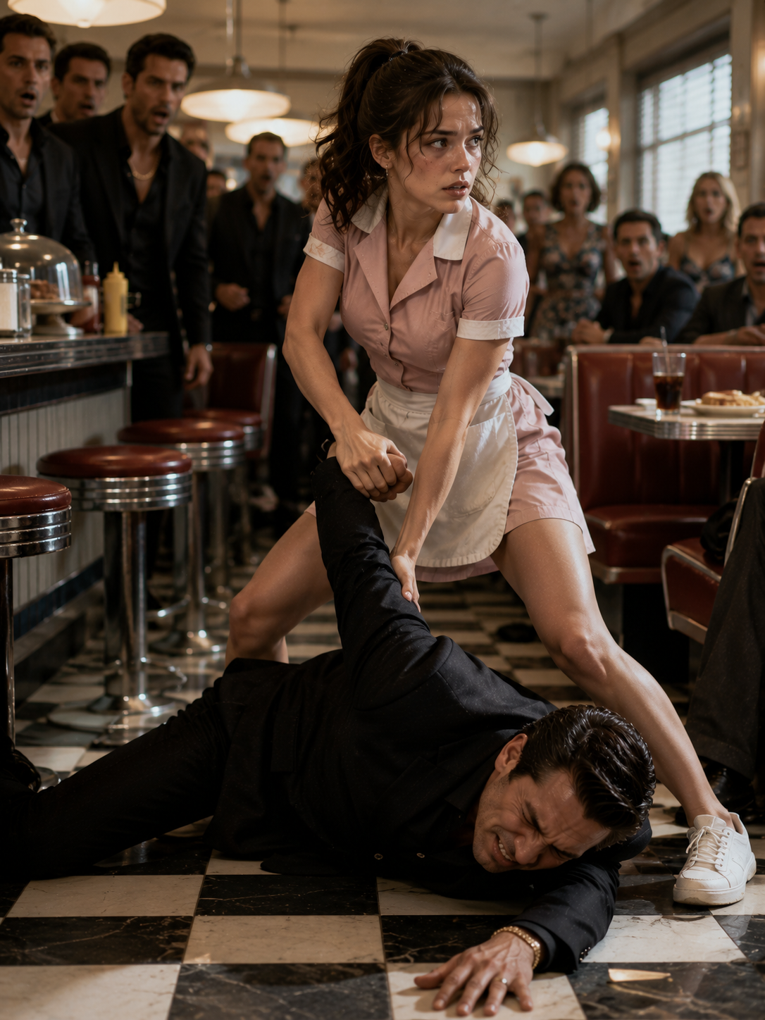 The Mafia Boss Challenged a Waitress to Prove She Was Tough—Then She Put Him on the Floor