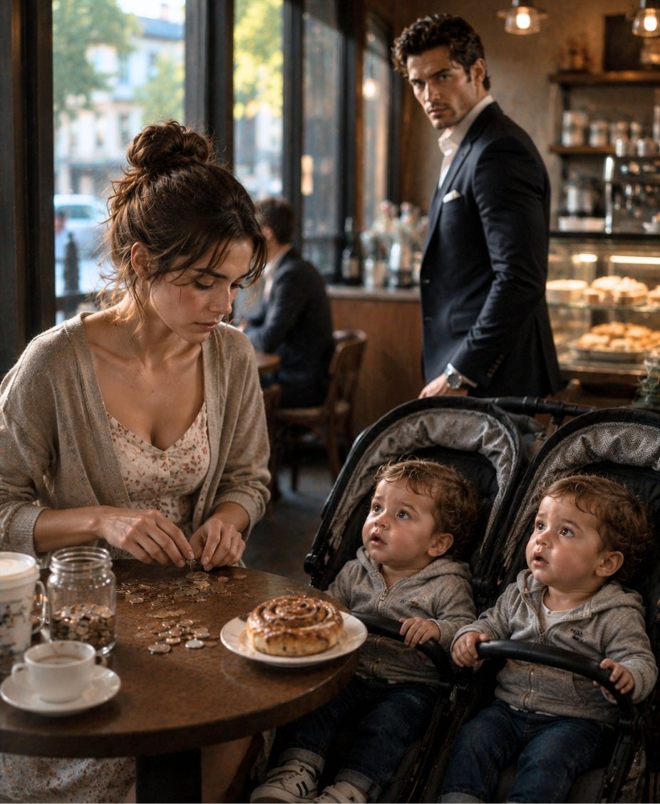 The millionaire stopped in the doorway of a coffee shop when he saw his ex-wife counting coins for two boys with his eyes