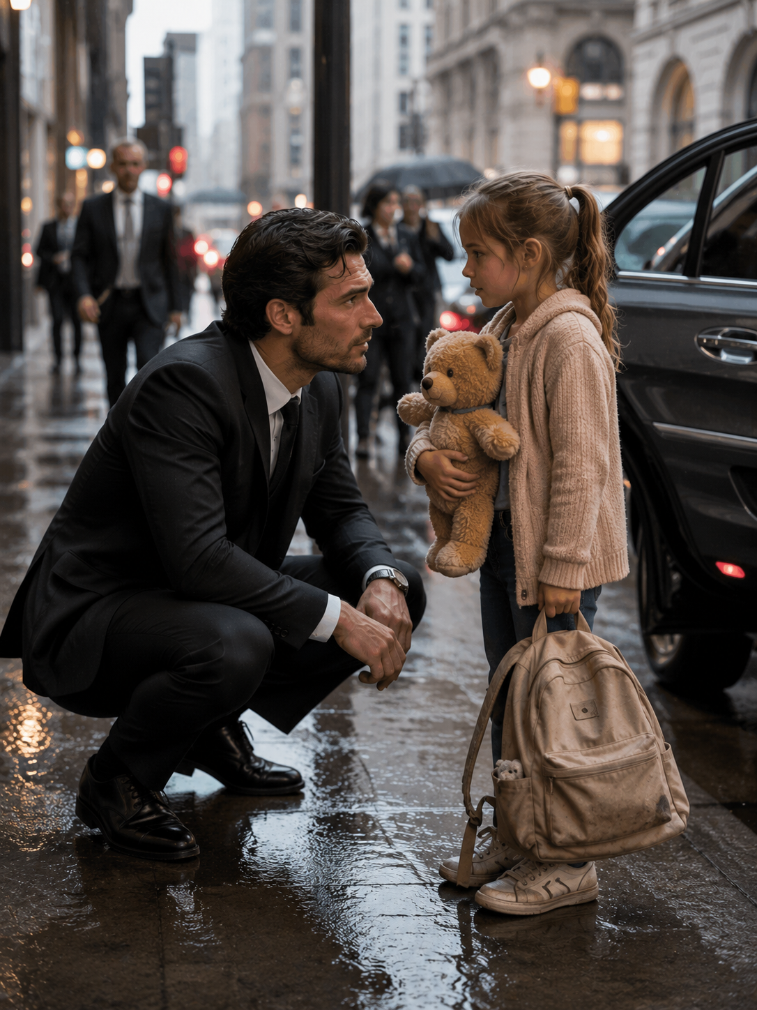 The Little Girl Told a Billionaire She Had Nowhere to Sleep and the Secret in Her Bag Broke Him