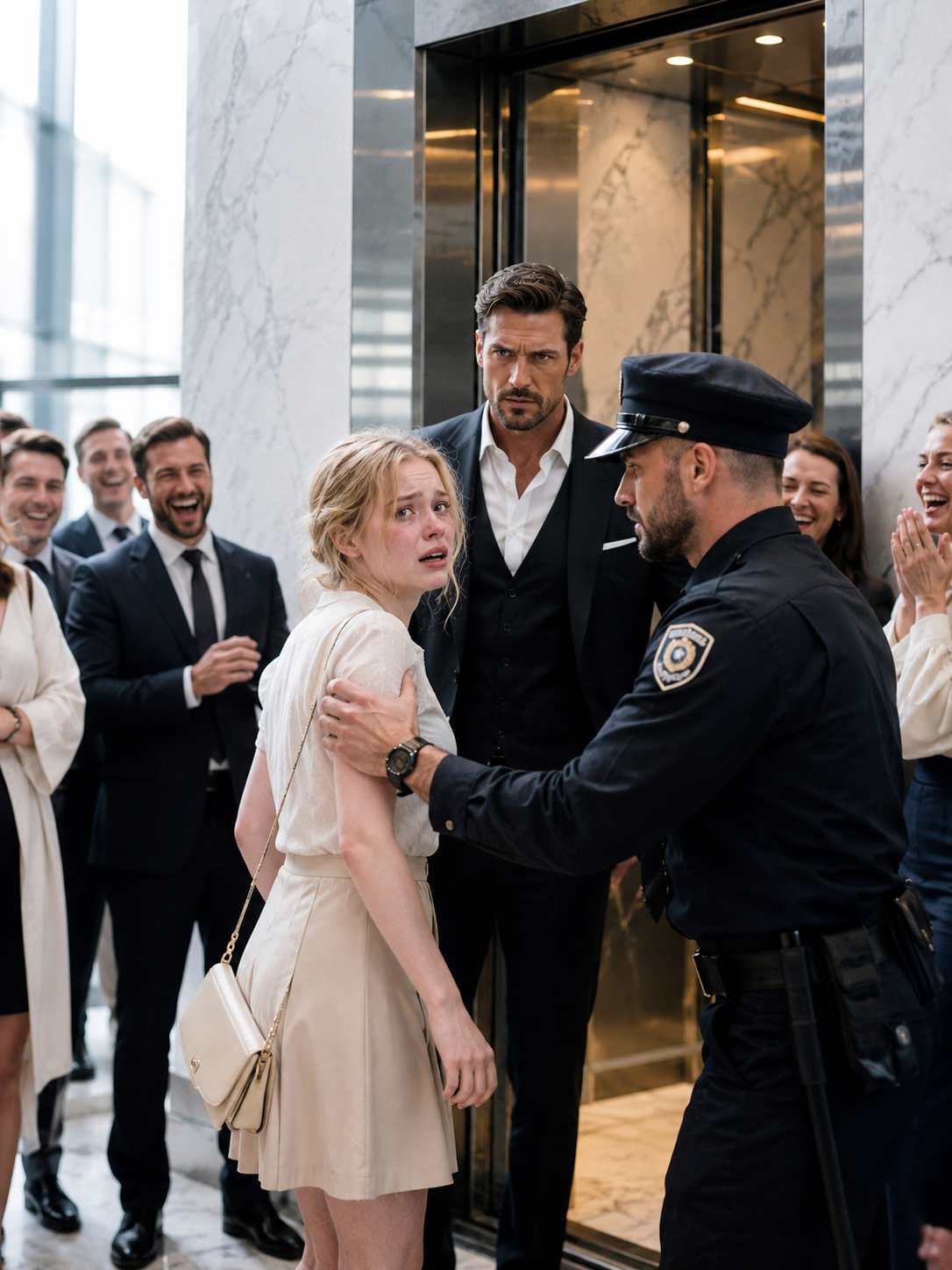 She Ran Into the Wrong Private Elevator—Everyone Laughed When Security Grabbed Her Until the Mafia Boss Asked Who Made Her Cry