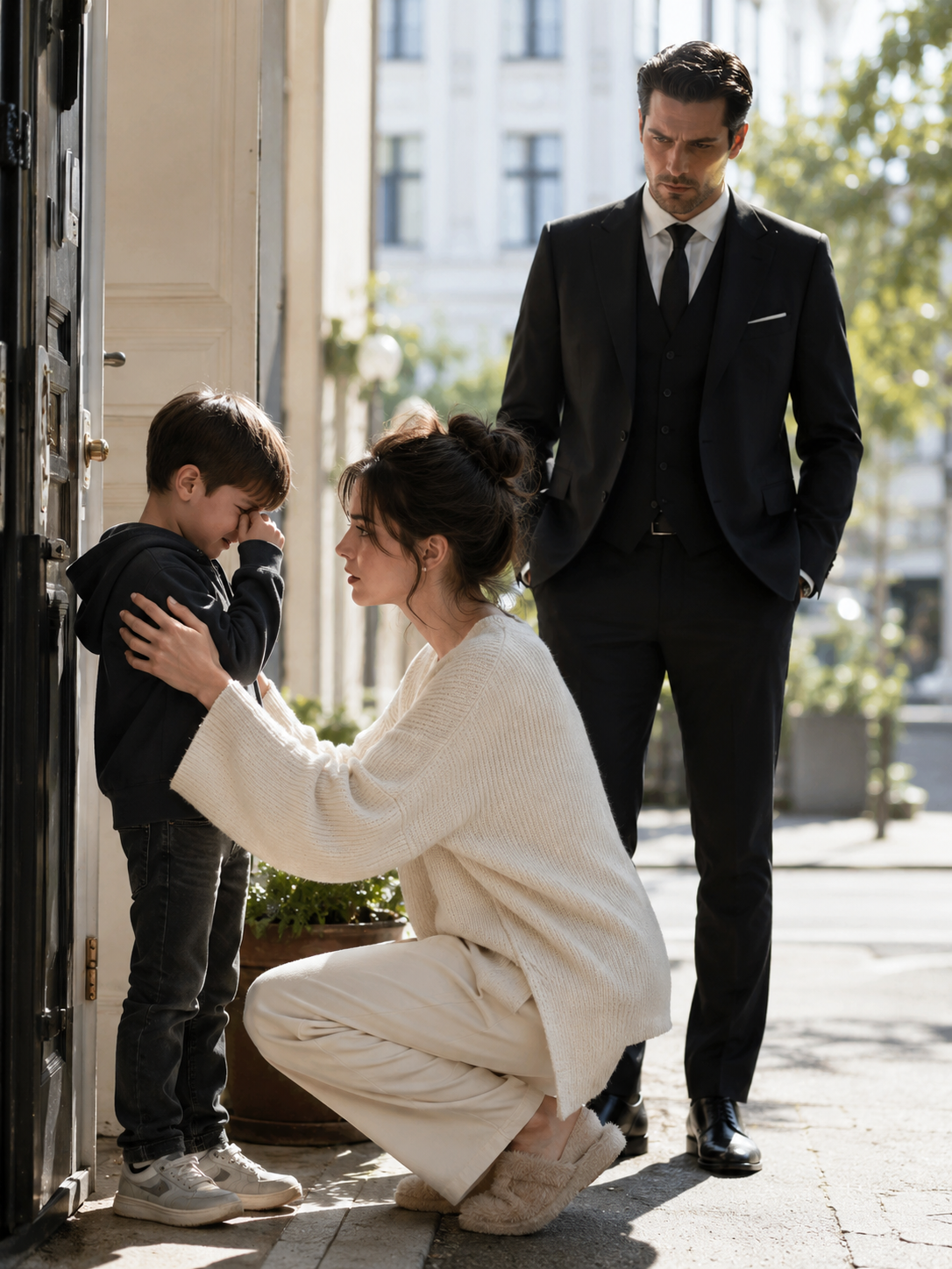 She Took In A Crying Boy Outside Her Apartment — Then His Mafia Father’s Midnight Knock Changed All Their Lives