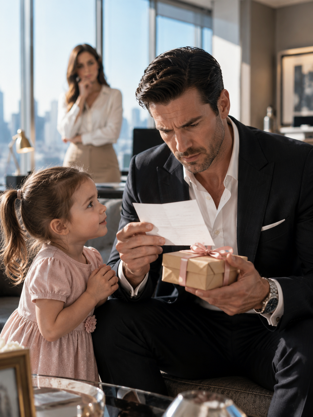 The Billionaire Opened a Toddler’s Tiny Gift and the Note Inside Made Him Question the Life He Had Built