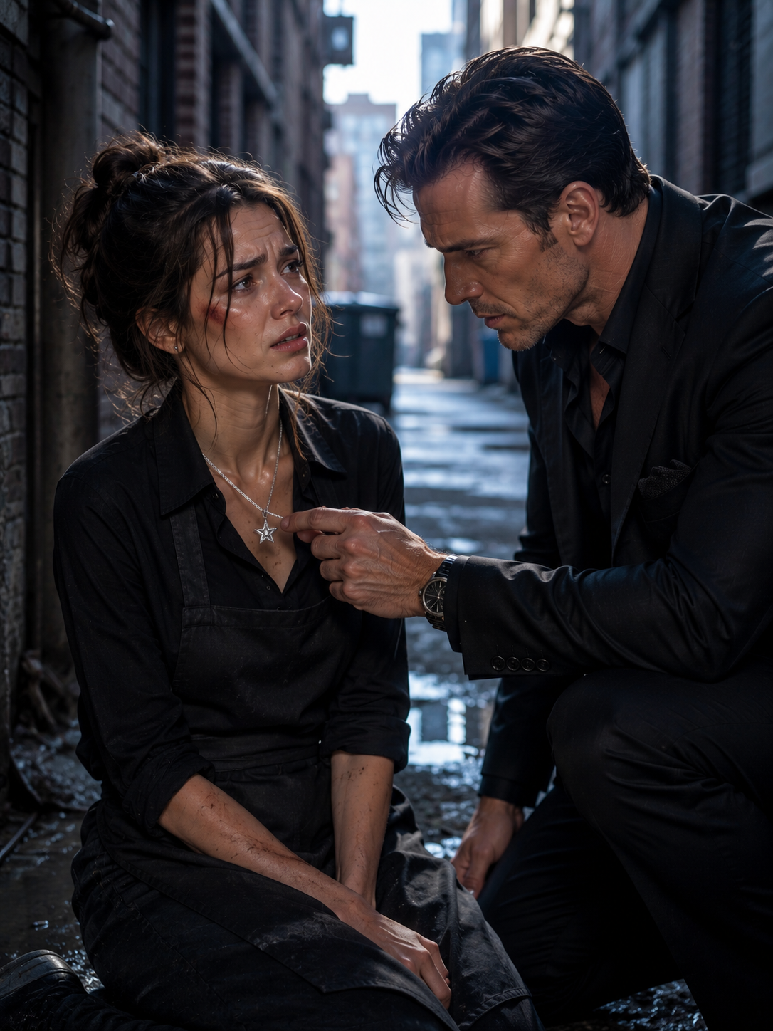 The Mafia Boss Found a Bruised Waitress Crying in an Alley—Then Her Silver Star Exposed the Secret That Could Destroy Him