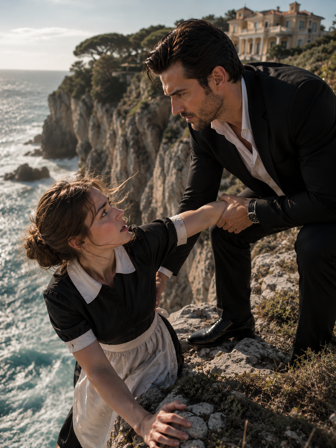 The Mafia Boss Caught Her at the Edge of the Cliff, But the Woman He Thought Was a Maid Was the Hidden Heiress He Came to Claim