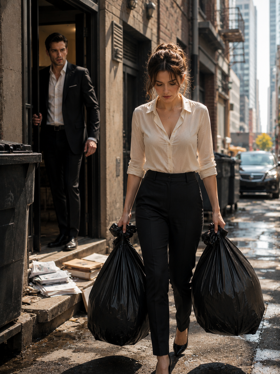 The Employee Walked Out With Two Trash Bags—When Her Millionaire Boss Followed Her, He Discovered the Secret That Broke Him