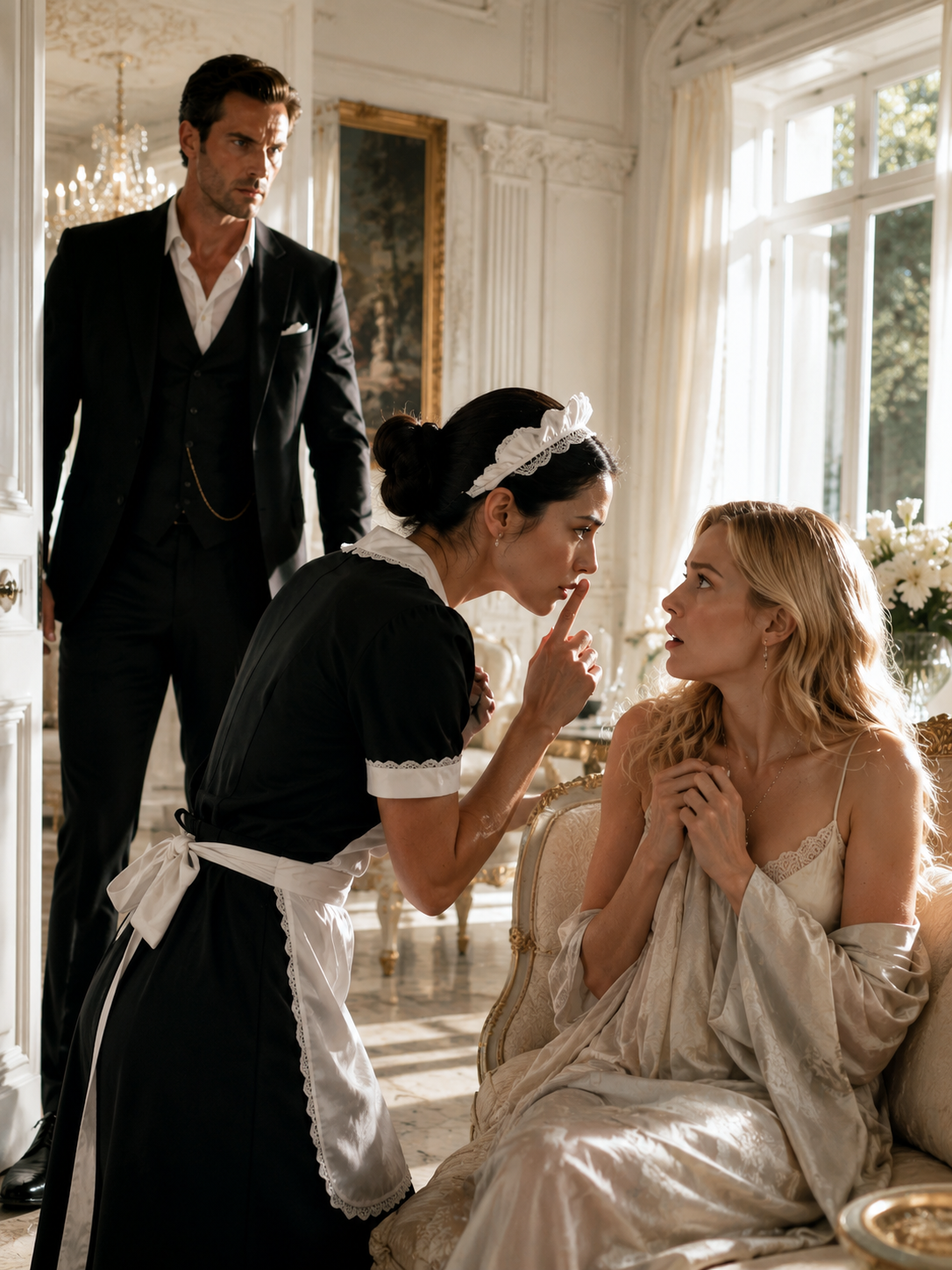 The Mafia Boss Came Home Early and Found His Maid Whispering “Stay Silent”—Then She Exposed the Fiancée Who Betrayed Him
