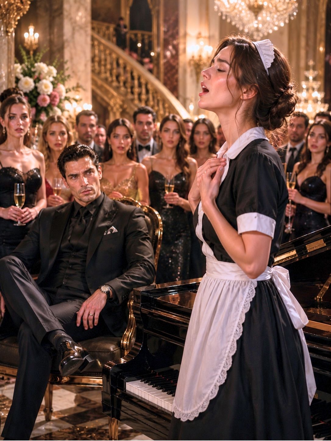 The Mafia Boss Ignored Every Beauty at His Birthday Gala—Then the Maid Started Singing