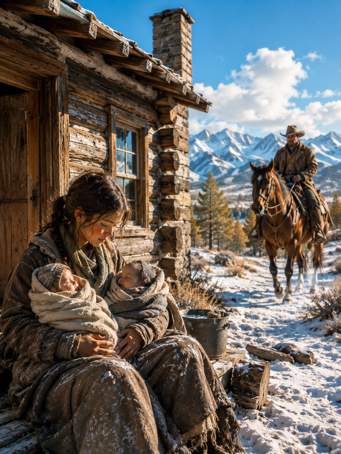 An eleven-year-old girl fought to keep two newborn twins alive through a deadly winter—until a stranger noticed the fading smoke from her cabin