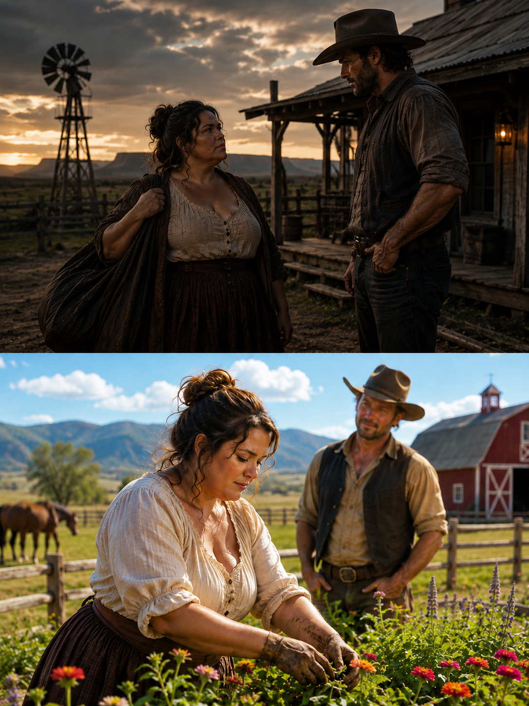 A plus-size woman arrived on a dying ranch to be rejected—but she stayed anyway and quietly rebuilt everything he abandoned.