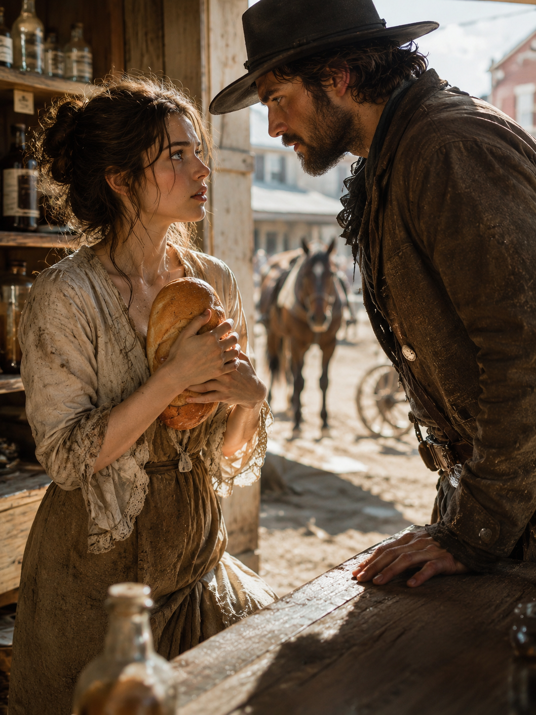 She stole a loaf of bread to save her dying sister — then the mountain man who terrified an entire town offered her something far more dangerous than mercy.