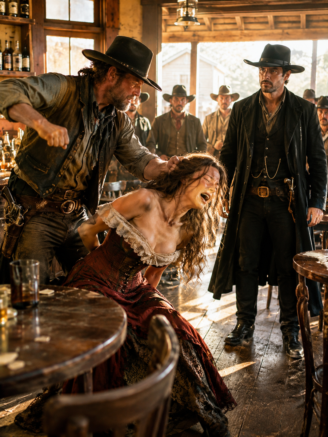 Nobody Stopped the Rancher From Striking the Saloon Girl—Until a Quiet Stranger Stood Up