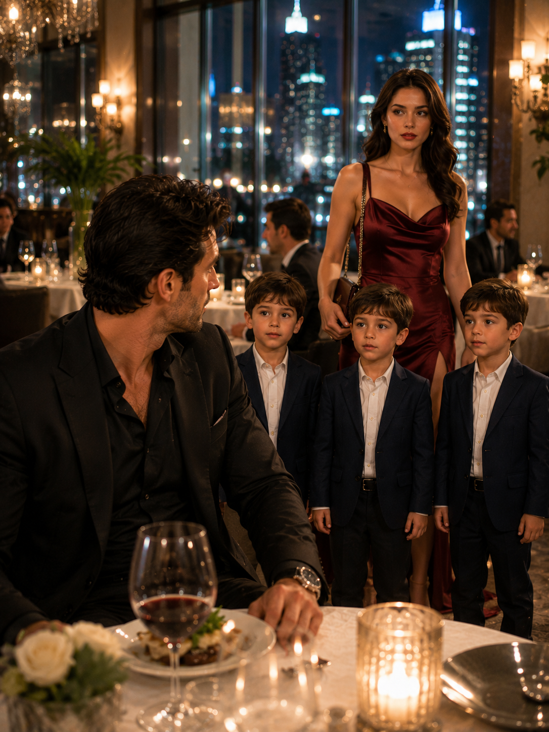 The Mafia CEO Was Dining Alone — Then His Ex Walked In With Three Boys Who Had His Exact Eyes