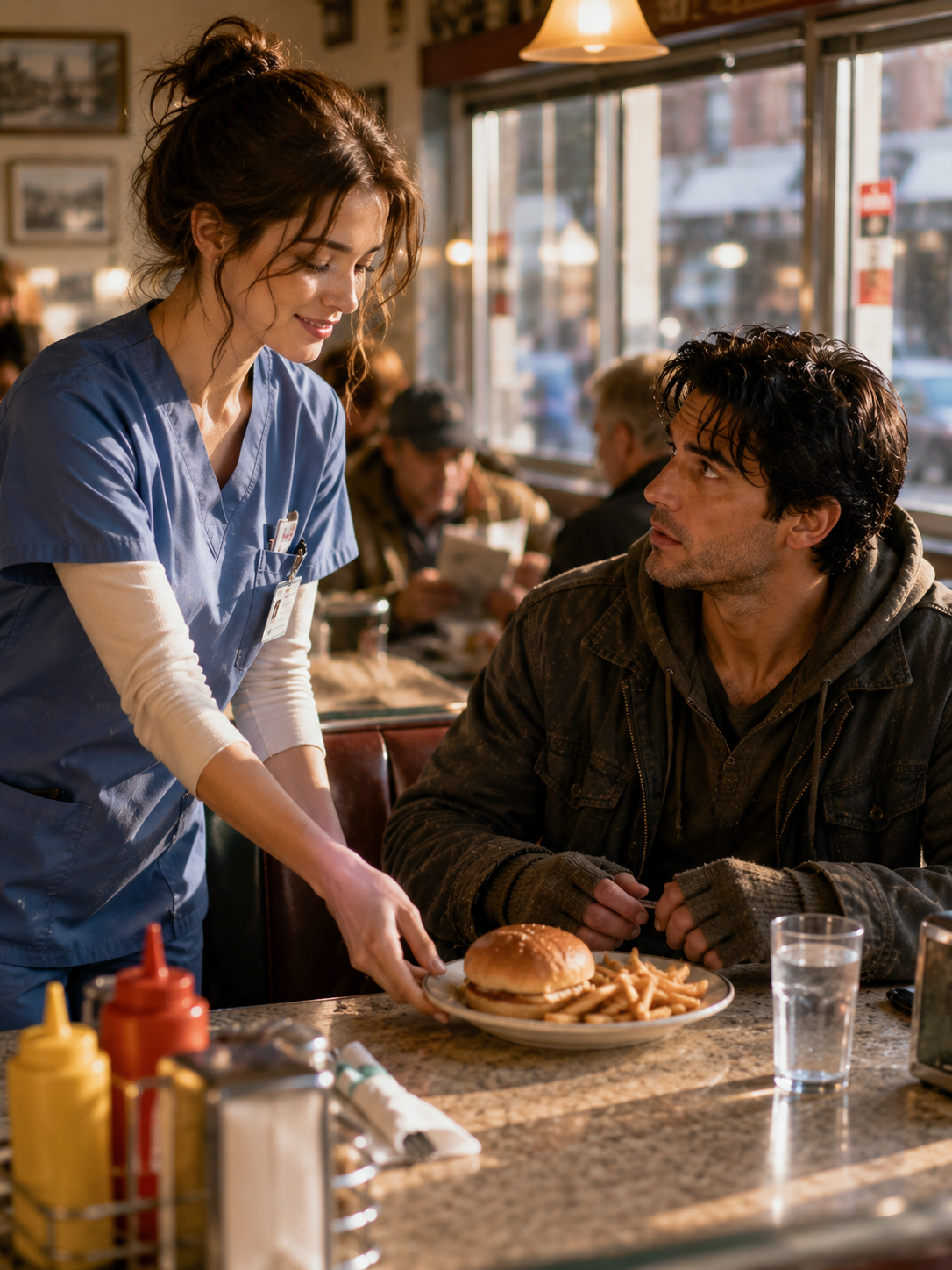 A Poor Nurse Paid for a Homeless Man’s Meal—She Had No Idea He’s the Most Feared Mafia Boss in the City