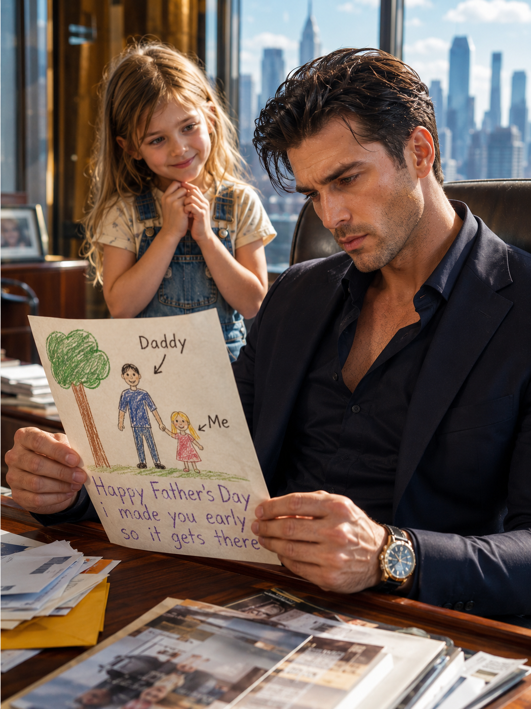 Her Daughter Mailed a Father’s Day Drawing to the Wrong Address — The Billionaire Who Got It Wrote Back the Next Day