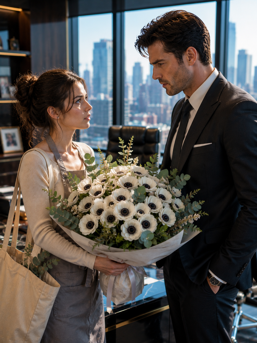 She Delivered Flowers to the Wrong Office — Then the Billionaire Made Sure She Never Left