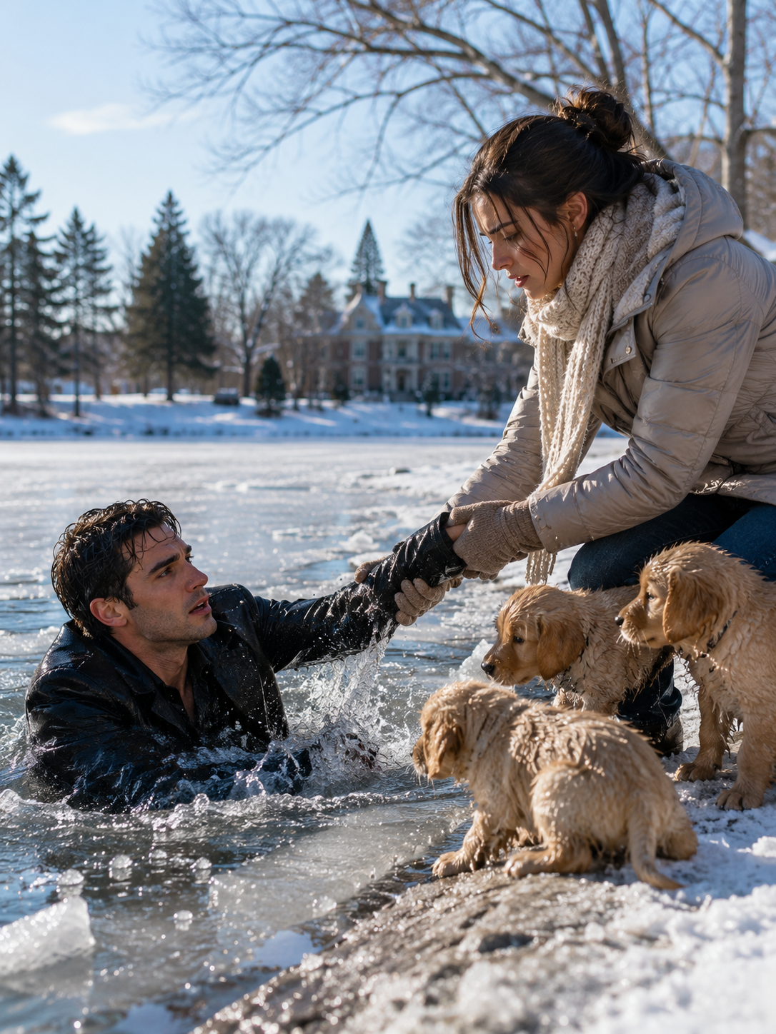 A Single Mom Saved 3 Puppies and a Man From Freezing Water—Never Knowing He Was the Mafia Boss