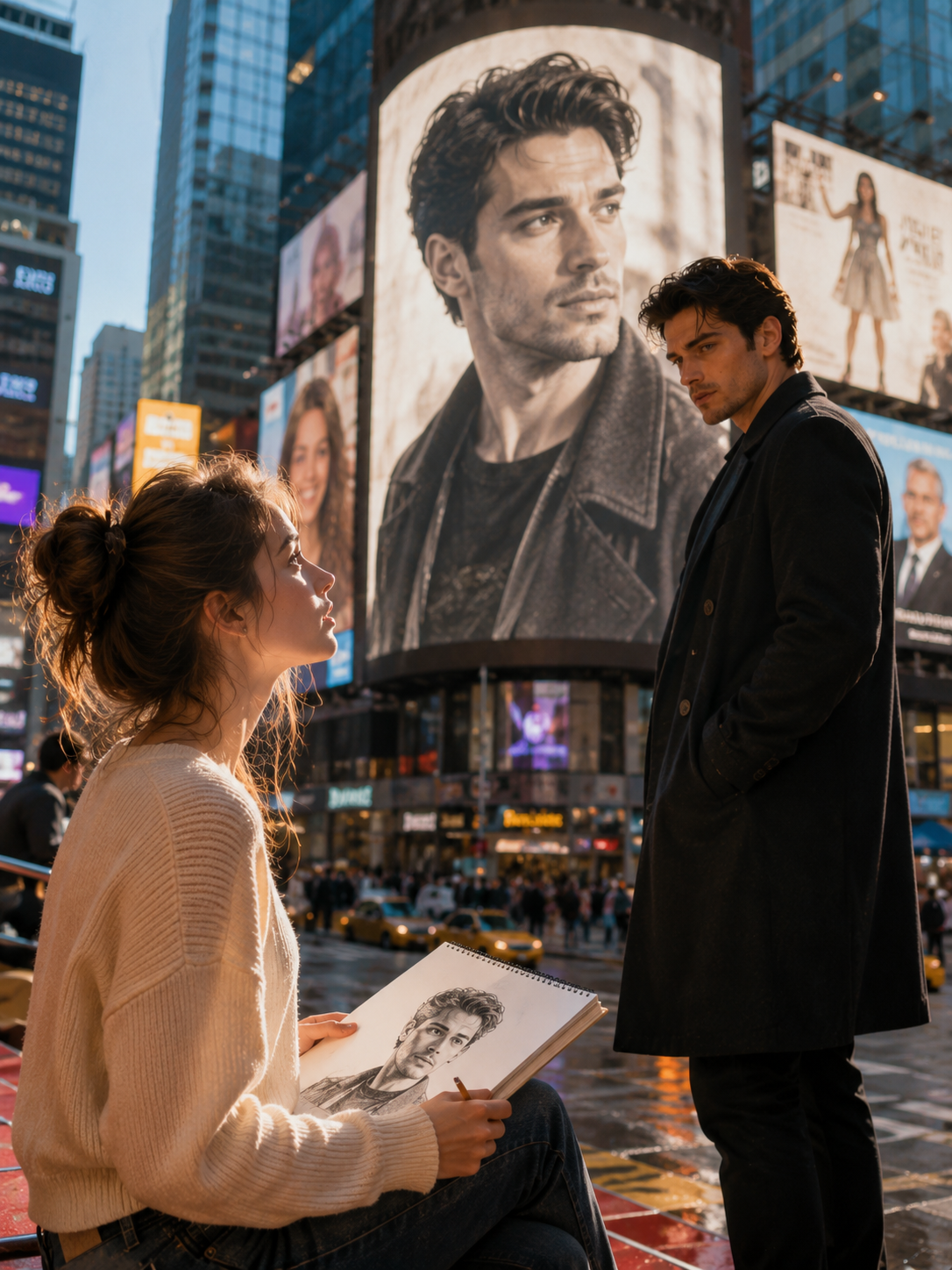 She Sketched a Handsome Stranger on the Subway — By Morning, His Face Was Across Times Square