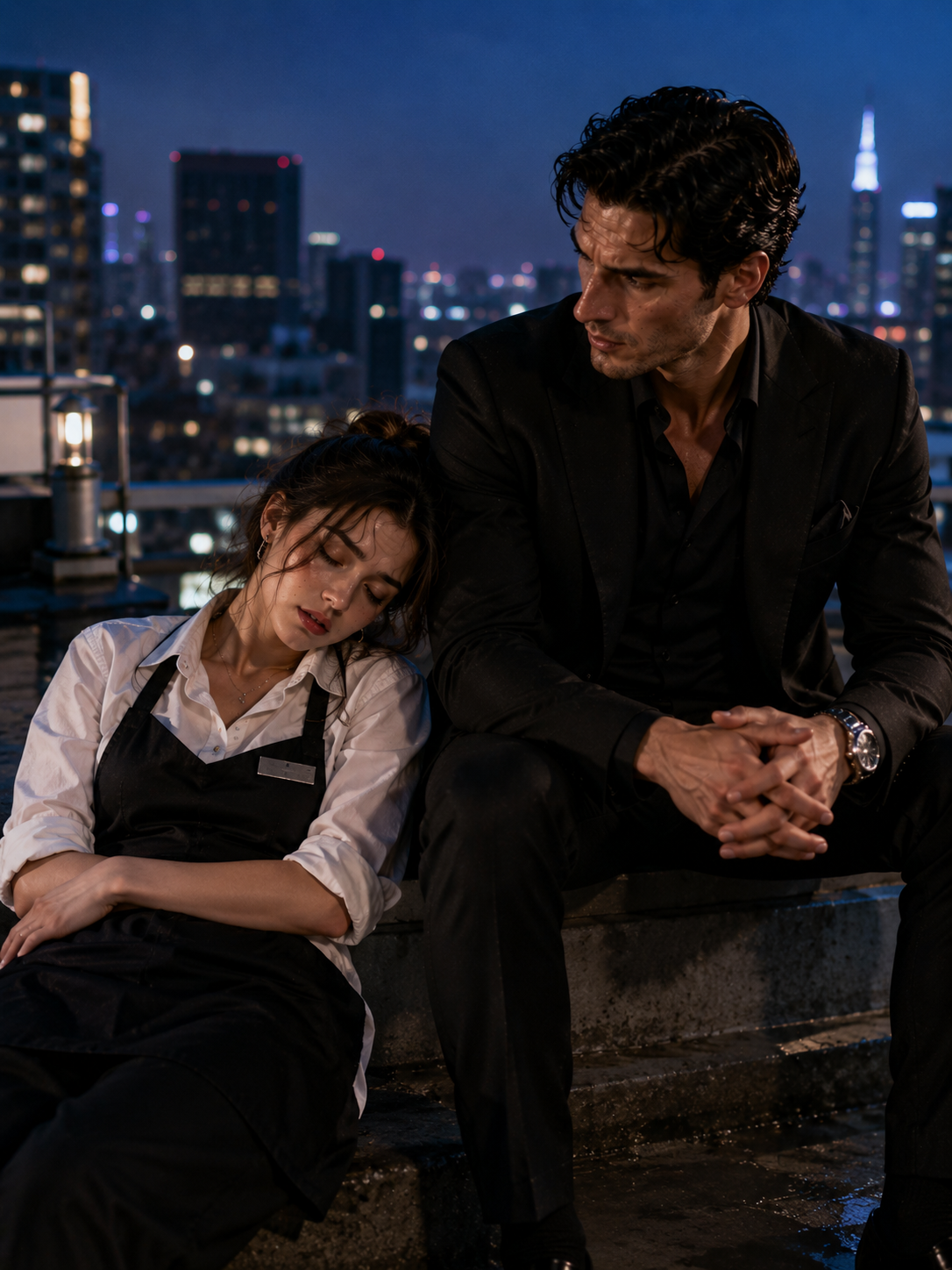 The Poor Waitress Fell Asleep On The Rooftop After Work — Then The Mafia Boss Sat Down Beside Her