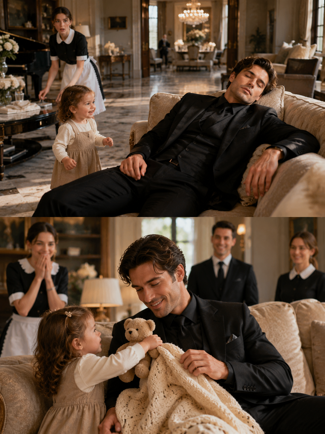THE MAFIA BOSS FELL ASLEEP ON THE SOFA — WHAT THE MAID’S TODDLER DID NEXT BROUGHT HIM TO TEARS