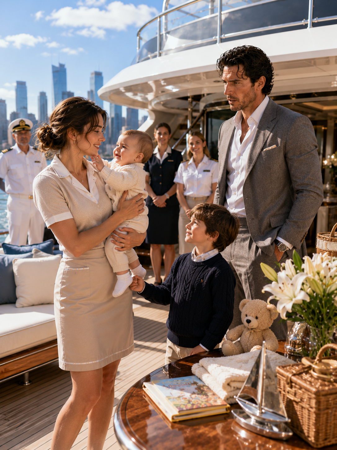 A Single Mother Calmed the Mafia Boss’s Crying Baby—She Was Only Temporary Staff on His Yacht Until His Son Chose Her First