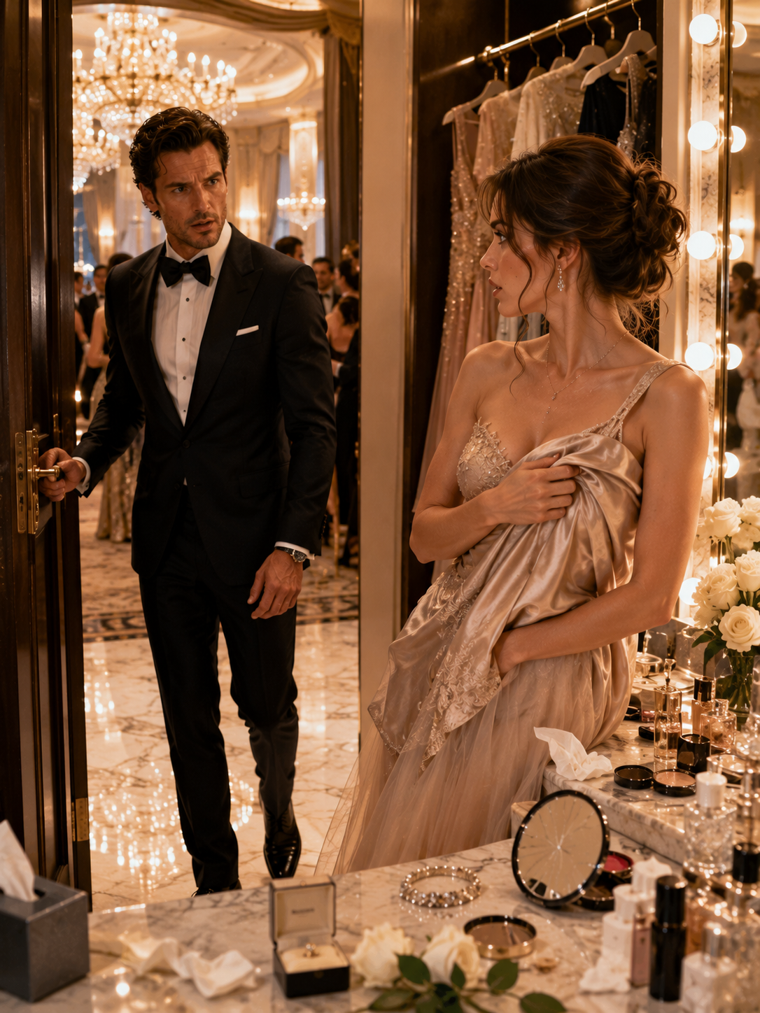 The billionaire I had secretly loved for nearly a year opened the wrong dressing room door and found me half-dressed, covered in bruises I had spent months hiding from everyone. He thought he was looking for a pair of cufflinks before the biggest charity gala of the year, but instead he uncovered the truth that could destroy the city’s most celebrated doctor. The man who had been hurting me believed he was about to accept an award as a hero… completely unaware that the one man powerful enough to ruin him had just learned his darkest secret.