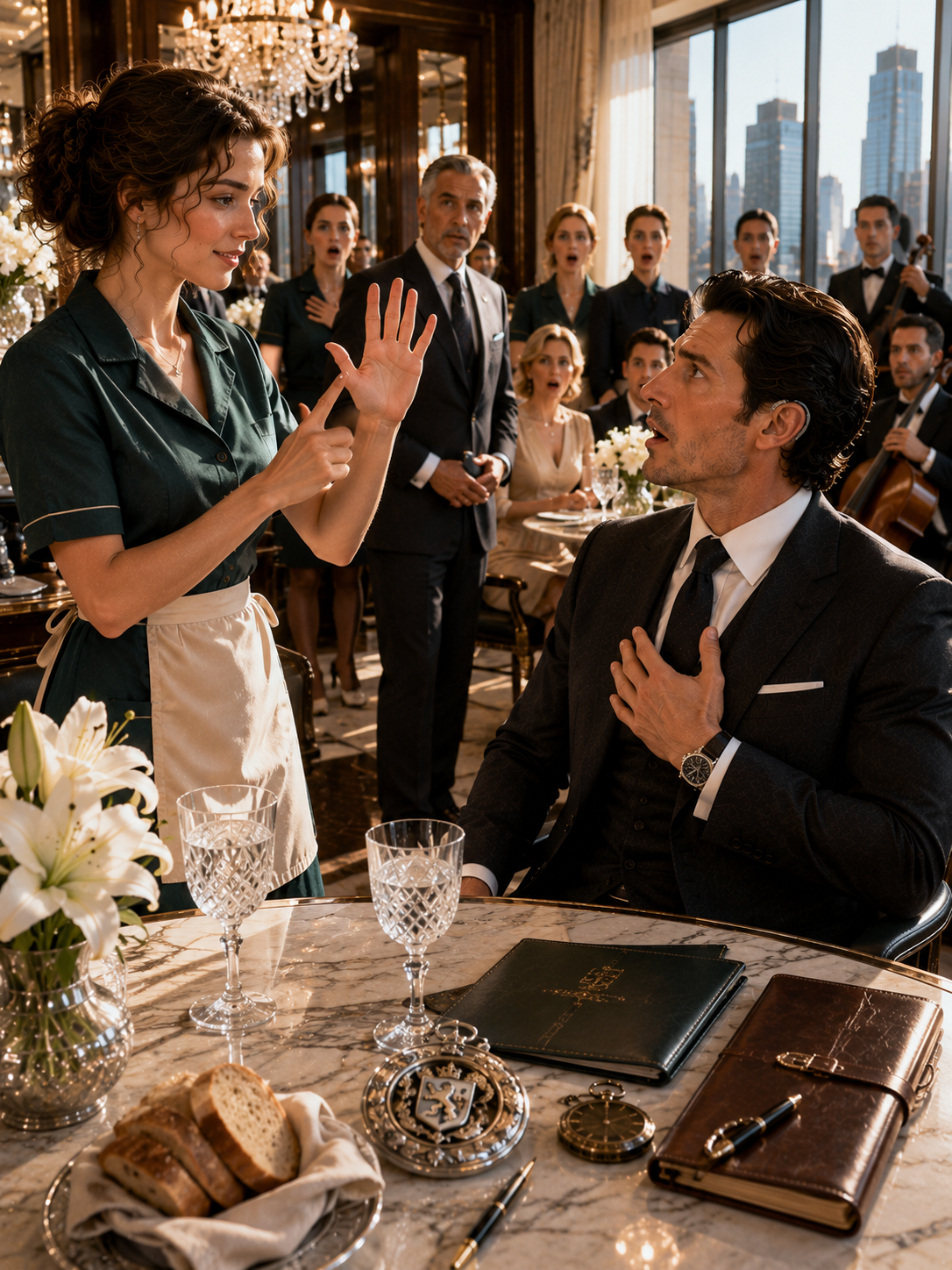 They Sent the Poor Waitress to Humiliate the Deaf Mafia Boss, but Her Hands Made the Whole Restaurant Go Silent