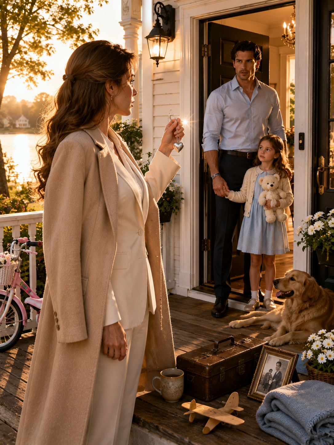 At dawn, a billionaire CEO showed up at a single father’s door holding a necklace from a car crash ten years earlier, demanding he repay what he owed her. What she didn’t know: the man she’d hunted as a thief was the stranger who’d pulled her from the wreckage—then vanished into the dark, terrified that one form could destroy the fragile life he was building for his daughter.
