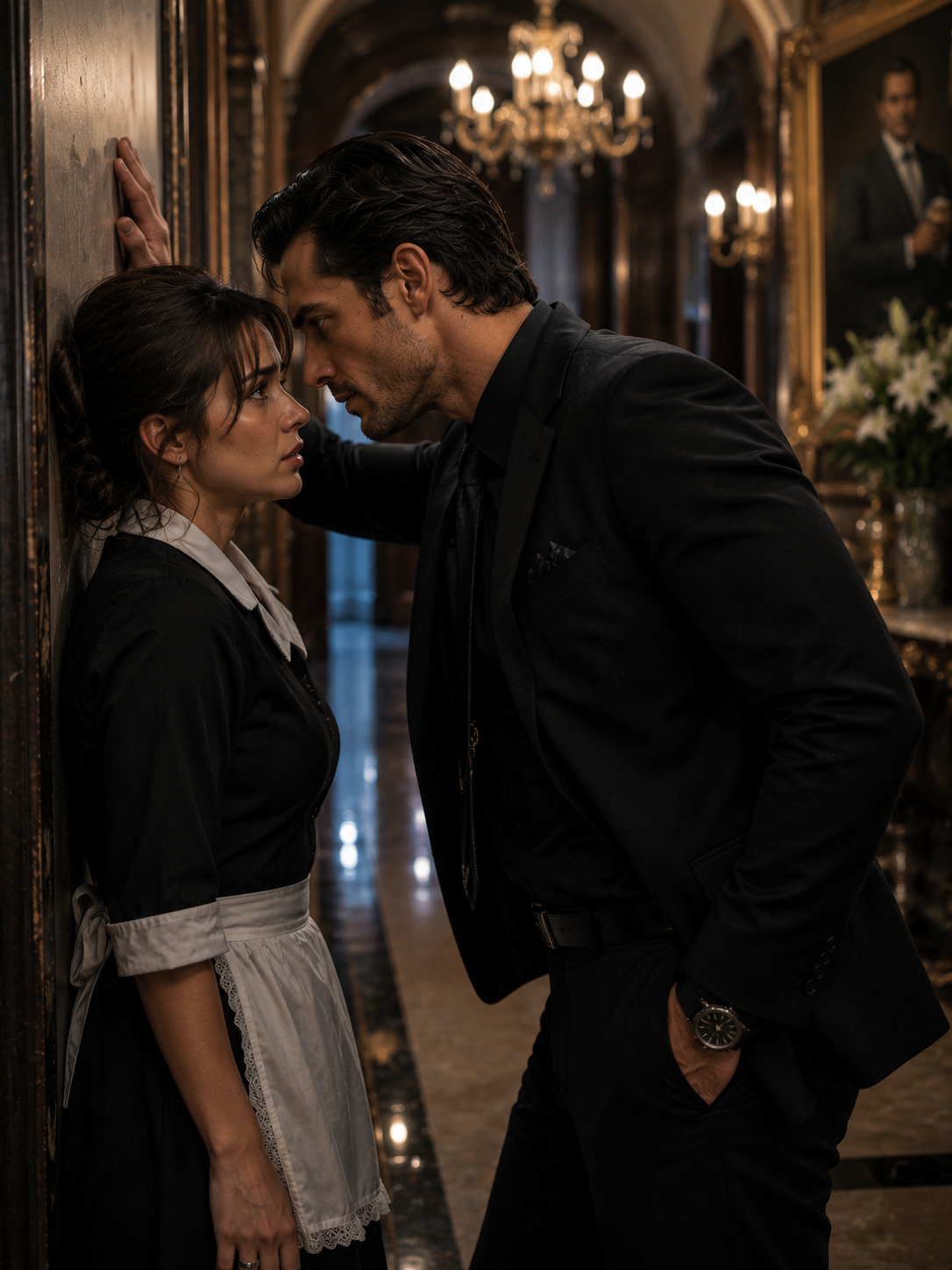 The Mafia Boss Trapped His Quiet Maid Against the Wall and Asked One Question—Then the Answer Uncovered a Desperate Brother, a Deadly Debt, and a Secret That Threatened to Destroy Everything She Had Spent Her Life Protecting.