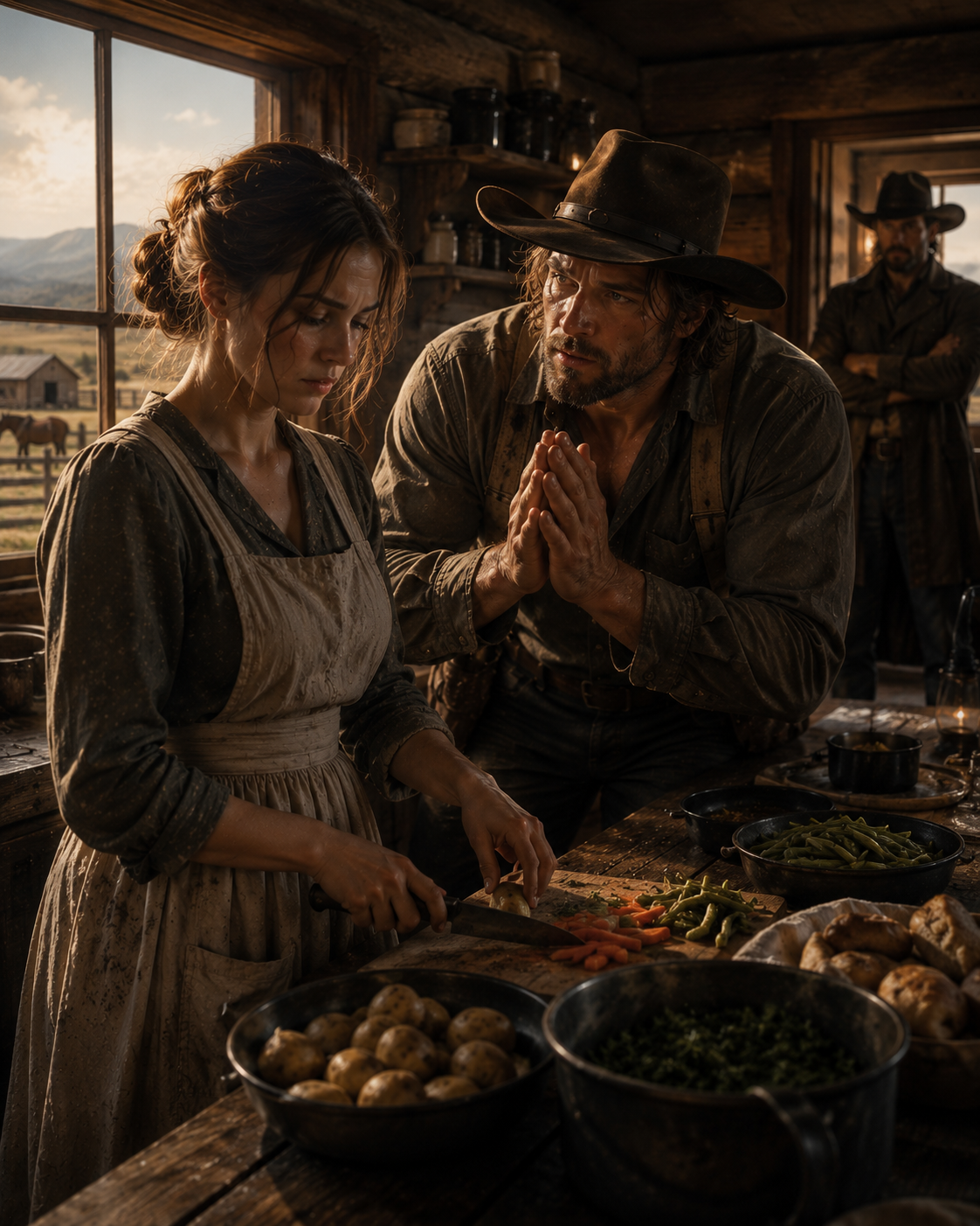 “Just Cook, Widow” — Then the Giant Cowboy Begged Her to Save His Ranch